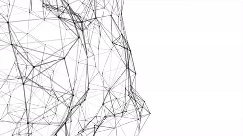 Abstract Digital Network Background Animation with Interconnected Lines and Dots