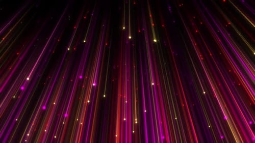 Abstract Neon Light Streaks and Sparkling Particles Loop Background