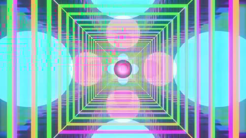 Abstract Neon Geometric Tunnel Seamless Loop Background