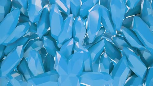 Animated Abstract Blue Geometric Crystal Shapes Background Loop