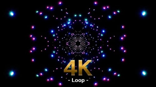 Abstract Neon Light Tunnel Hypnotic Background Animation