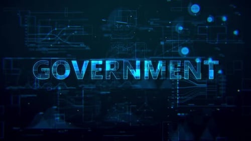 Futuristic Government Text Reveal with Digital Data HUD