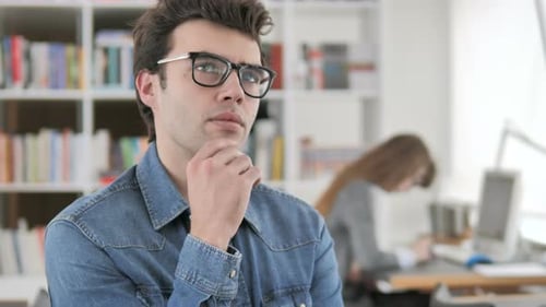 Thinking Creative Man at Work