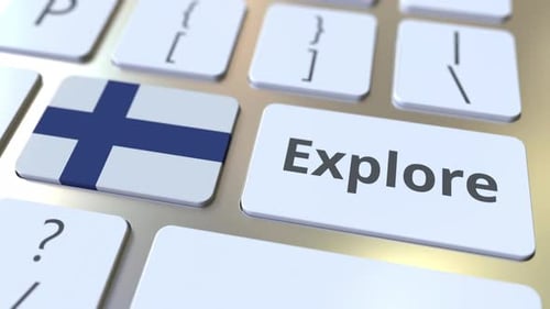 Explore Finland Button Press on Computer Keyboard
