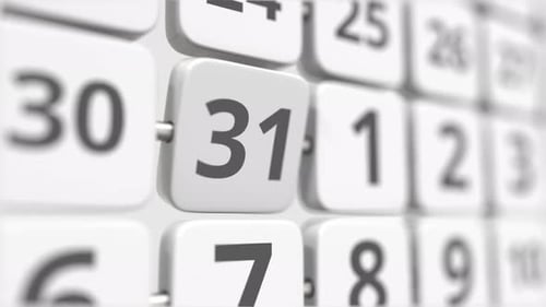 31 Date on the Turning Calendar Plate