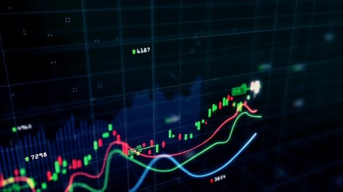 Futuristic Stock Market Data Chart with Dynamic Growth