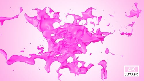 Pink Color Stream Splash Collision