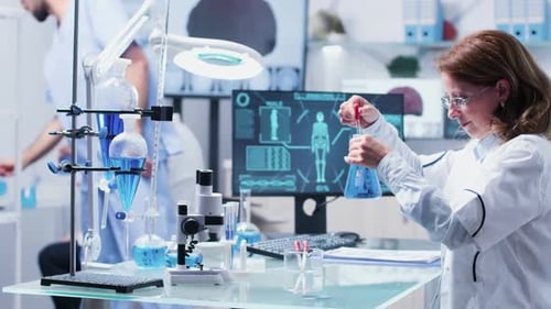 In Modern High End Laboratory a Team Is Having a Busy Day