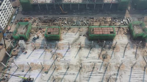 Construction site in city