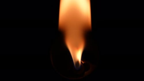 Top View of Burner or High Speed Flamethrower Ignite with Flame and Burns Creates a Beautiful Glow