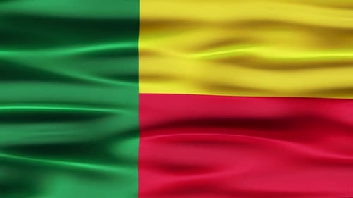 Benin National Flag Seamless Loop Waving Animation