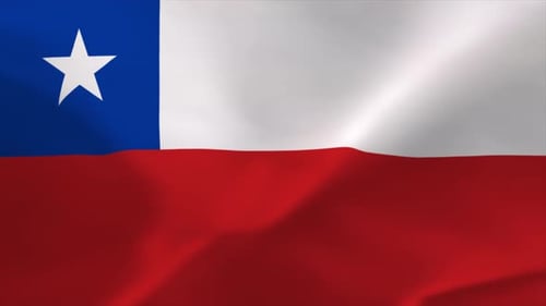 Realistic Chilean Flag Waving Animation