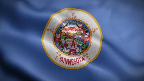 Realistic Waving Minnesota State Flag Animation