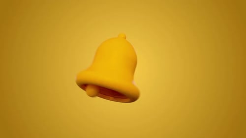Gelber Hintergrund und Warnglocke klingelt
