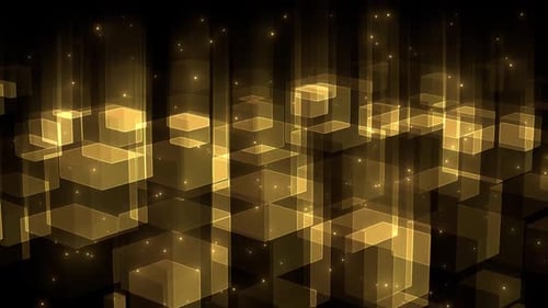 Abstract Golden Hexagon Grid Background Loop