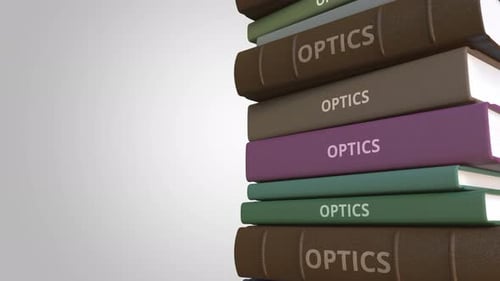 Animated Stack of Optics Books for Education and Science