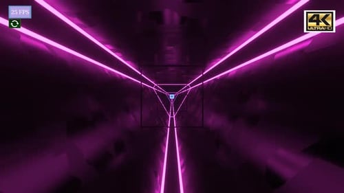 Abstract Neon Light Tunnel Loop Background