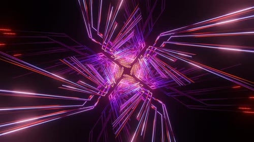 Schöne abstrakte Musteranimation mit blau-violettem Licht