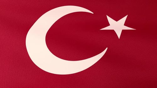 Close Up of Turkish Flag Waving