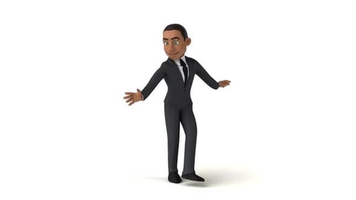 Fun cartoon business man dancing