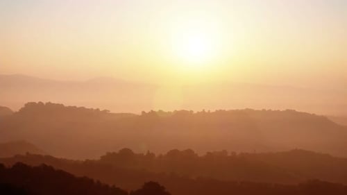 Scenic Rolling Hills at Warm Golden Hour