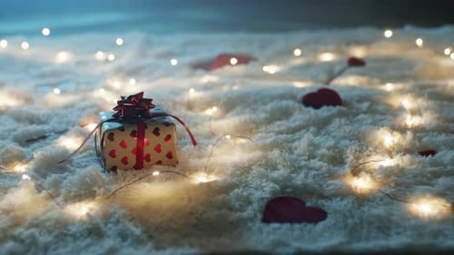 Romantic Gifts and Hearts on Soft Carpet