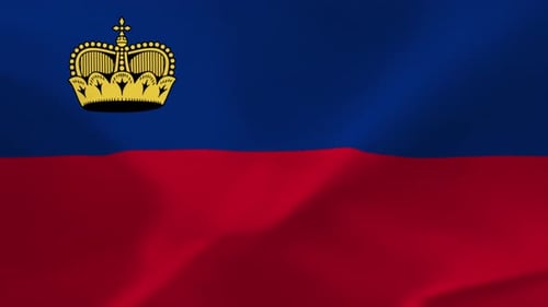 Liechtenstein National Flag Waving in Realistic Animation