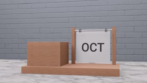 Modern Animated Desk Calendar Month Change