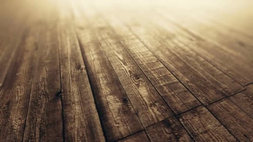 Animated Wooden Floor Background with Golden Light Rays