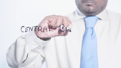 Asian Businessman Writes Central Bank