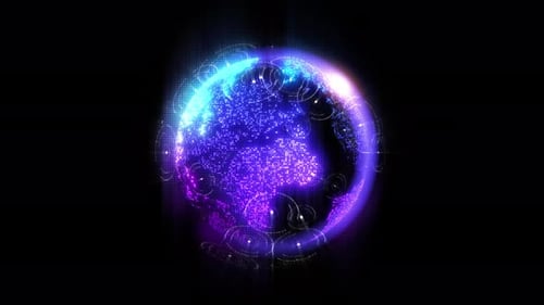 Pantalla frontal holográfica futurista con forma de Tierra 02