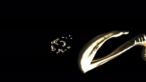 Yellow Gold Liquid Stream Super Slow Motion 1000 FPS
