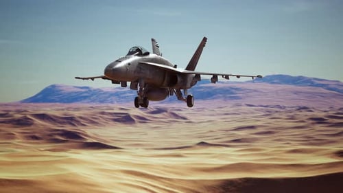 American Military Plane Over the Desert