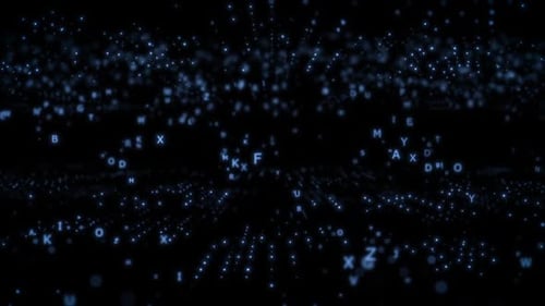 Blaue Buchstaben-Struktur