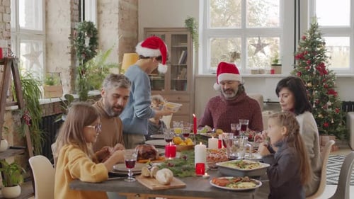 Family Christmas Dinner at Home