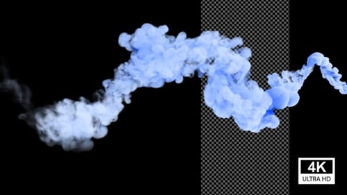 Fluid Blue Smoke Element with Alpha Channel