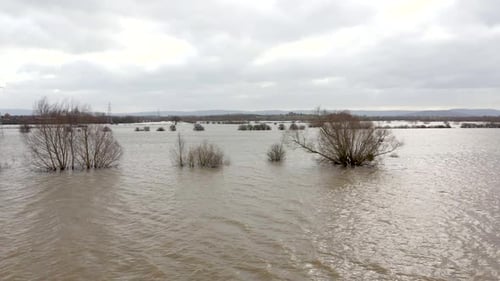Flooding in the UK Showing Large Areas of the Countryside Flooded in the Winter
