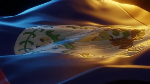 Belize Flag Waving in Realistic 3D Animation