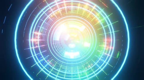 Vj Loop. 3D-gerenderte Laserstrahlen und Drahtmodellfiguren.