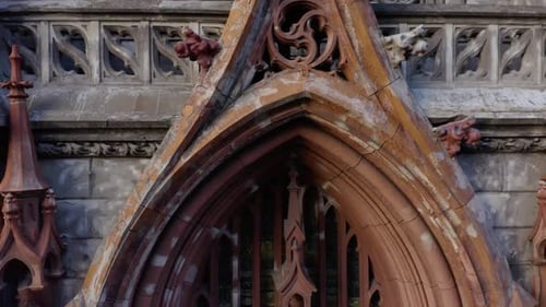 Closeup of Old Ancient Historical Catholic Church