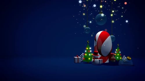 Modern Christmas Holiday Background Animation with Festive Elements