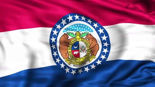 Realistic Waving Missouri State Flag Animation