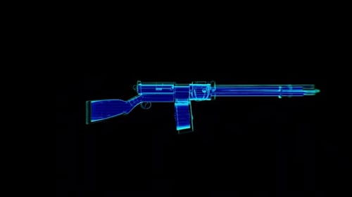 Barrel Machine Gun Hologram Loop Rotation