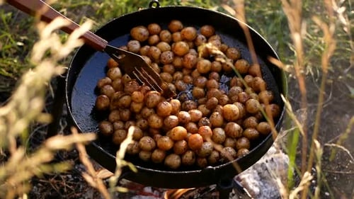 Potatoes are Baked on Coals Baked Potatoes in Olbia