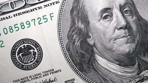 Close-up of a United States One Hundred Dollar Bill