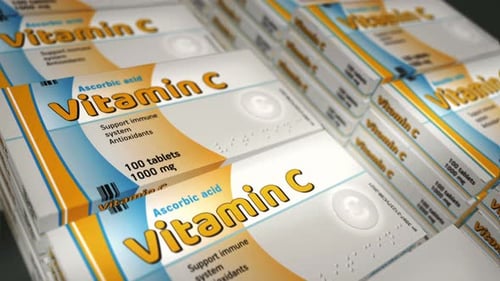 Vitamin C Pills Packaging Pharmacy Healthcare Animation