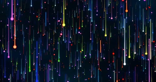 Abstract Colorful Falling Lines Particle Background