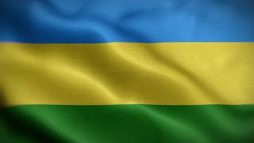 Waving Blue Yellow Green Flag Seamless Loop Background