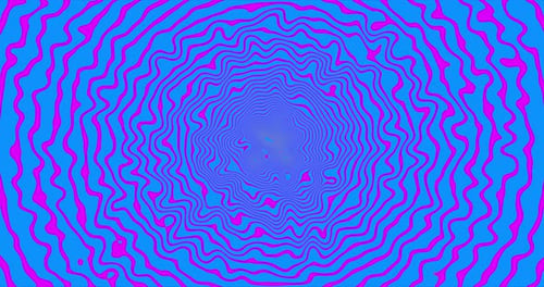 Animation of Multiple Glowing Neon Purple Waving Lines Moving on Seamless Loop