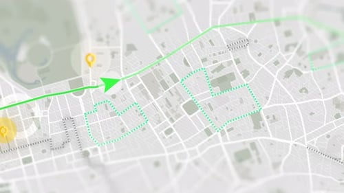Pins jaunes sur fond de navigation sur la carte blanche